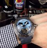 AAA Replica Corum Bubble Skull Watch Stainless Steel Tattoo Blue Dial